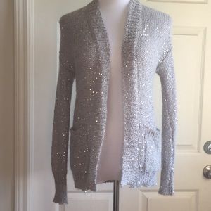 Gorgeous silver sequin sweater/cardigan